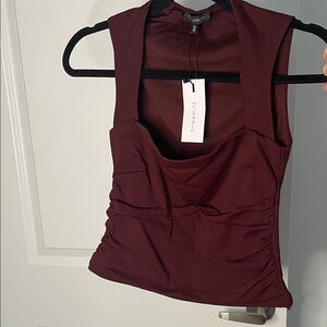Dynamite Rich Burgundy Sleeveless Blouse